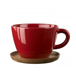 Puodelis su medine lėkštute raudonas 0.5 L, IITTALA